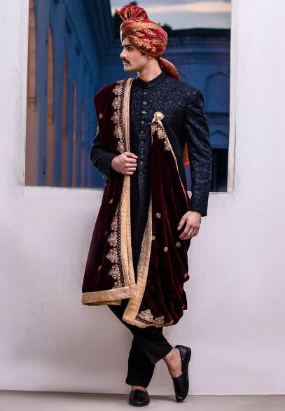  Karandi Traditional Plain Sherwani